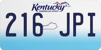 KY license plate 216JPI