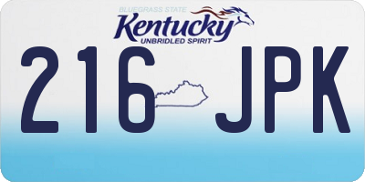 KY license plate 216JPK