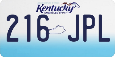 KY license plate 216JPL