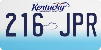 KY license plate 216JPR