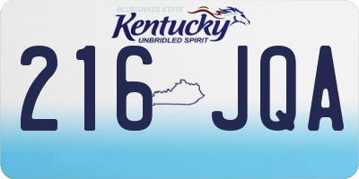 KY license plate 216JQA