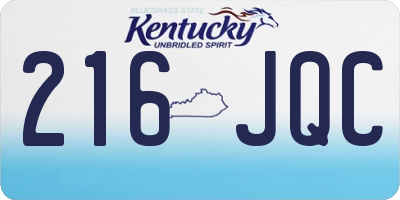 KY license plate 216JQC