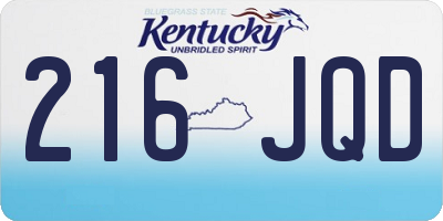 KY license plate 216JQD