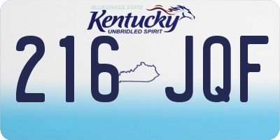 KY license plate 216JQF