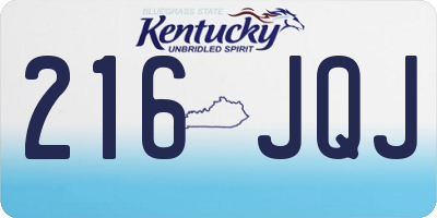 KY license plate 216JQJ