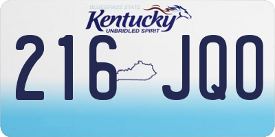 KY license plate 216JQO