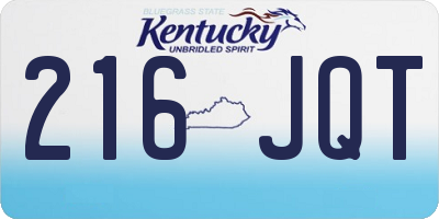 KY license plate 216JQT