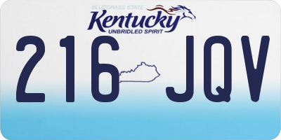 KY license plate 216JQV