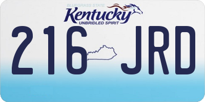 KY license plate 216JRD