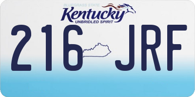 KY license plate 216JRF
