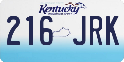 KY license plate 216JRK