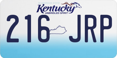 KY license plate 216JRP