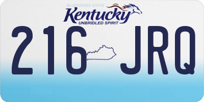 KY license plate 216JRQ