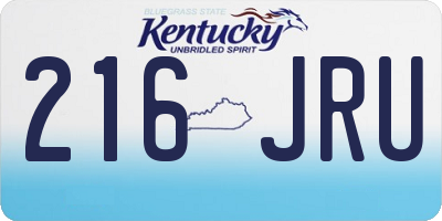 KY license plate 216JRU