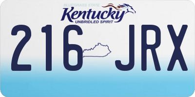 KY license plate 216JRX