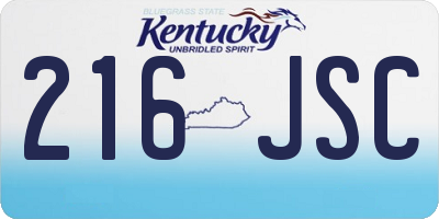 KY license plate 216JSC