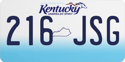 KY license plate 216JSG