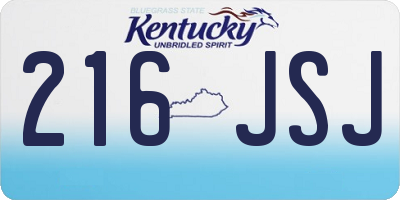 KY license plate 216JSJ