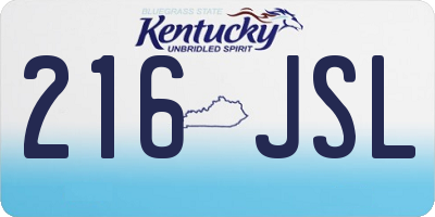 KY license plate 216JSL