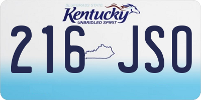 KY license plate 216JSO