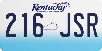 KY license plate 216JSR
