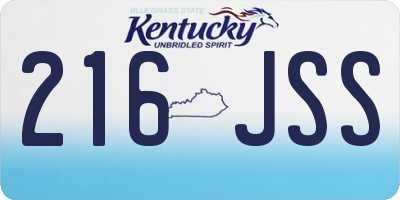 KY license plate 216JSS