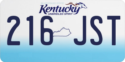 KY license plate 216JST