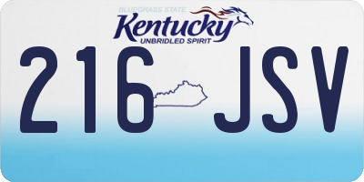 KY license plate 216JSV