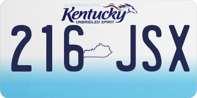 KY license plate 216JSX