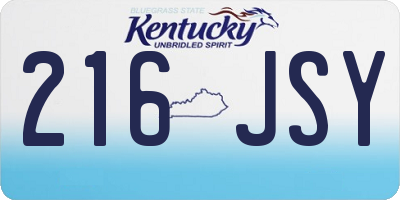 KY license plate 216JSY