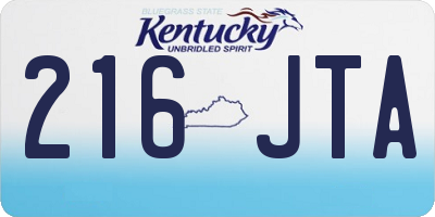 KY license plate 216JTA