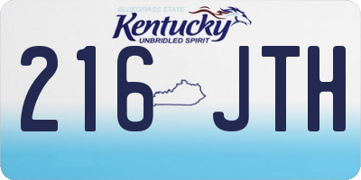 KY license plate 216JTH