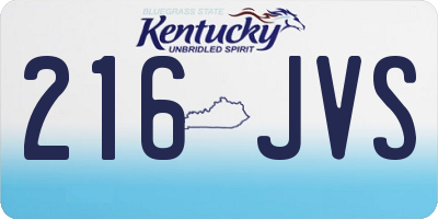 KY license plate 216JVS