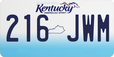 KY license plate 216JWM
