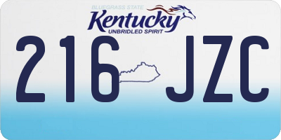 KY license plate 216JZC