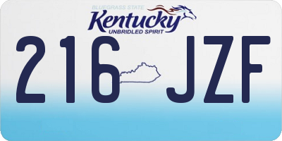 KY license plate 216JZF