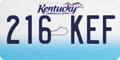 KY license plate 216KEF