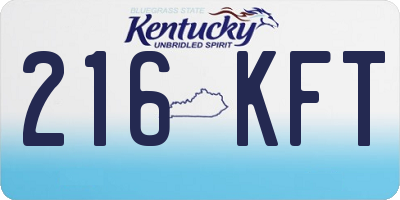 KY license plate 216KFT