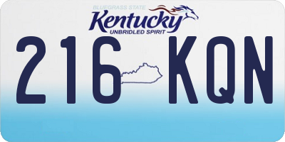 KY license plate 216KQN