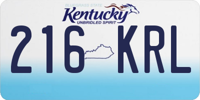 KY license plate 216KRL