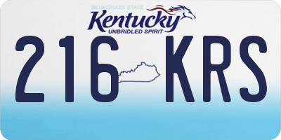KY license plate 216KRS