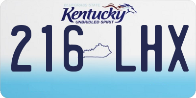 KY license plate 216LHX