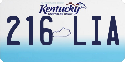 KY license plate 216LIA