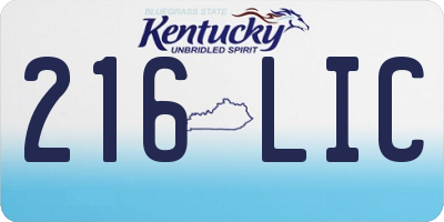 KY license plate 216LIC