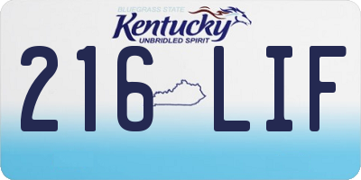 KY license plate 216LIF