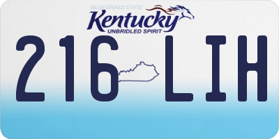 KY license plate 216LIH