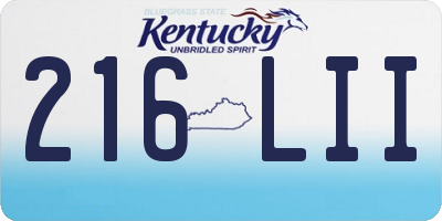 KY license plate 216LII