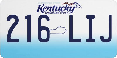 KY license plate 216LIJ