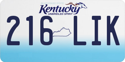 KY license plate 216LIK