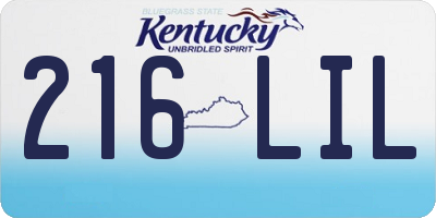 KY license plate 216LIL